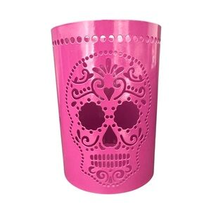 Purple Sugar Skull Metal Luminary